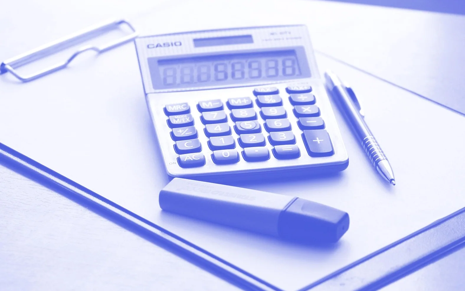 Office, stationery and calculator