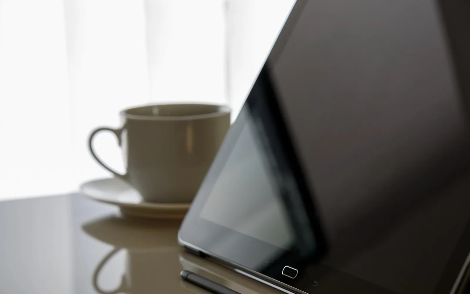Tablet, modern office and boss