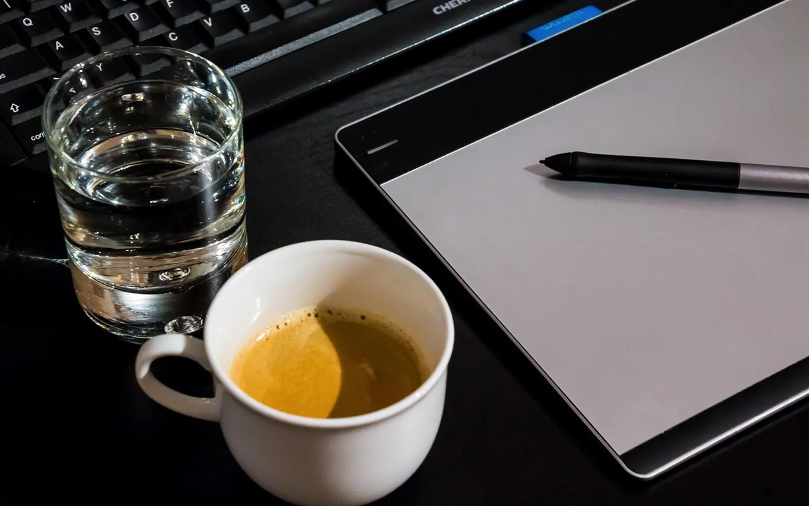 Work, computer and tablet